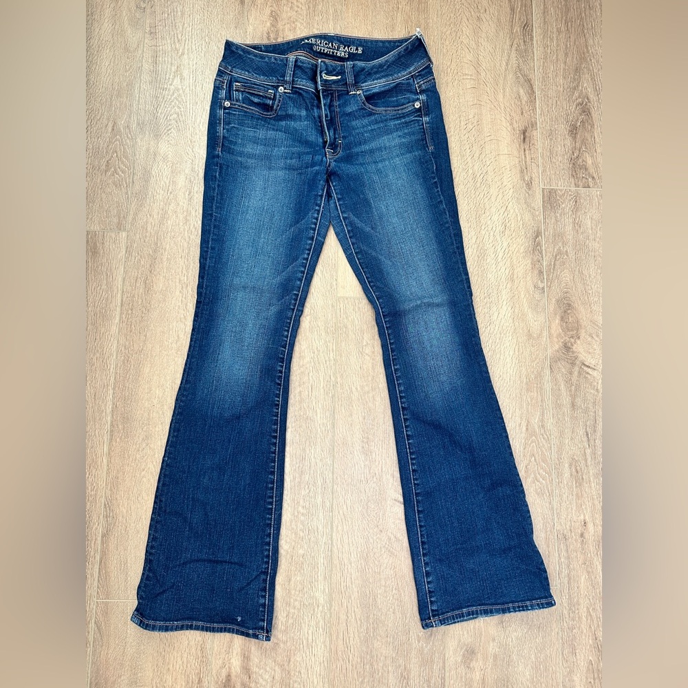 American Eagle Outfitters Blue Flare Wide Leg Jeans